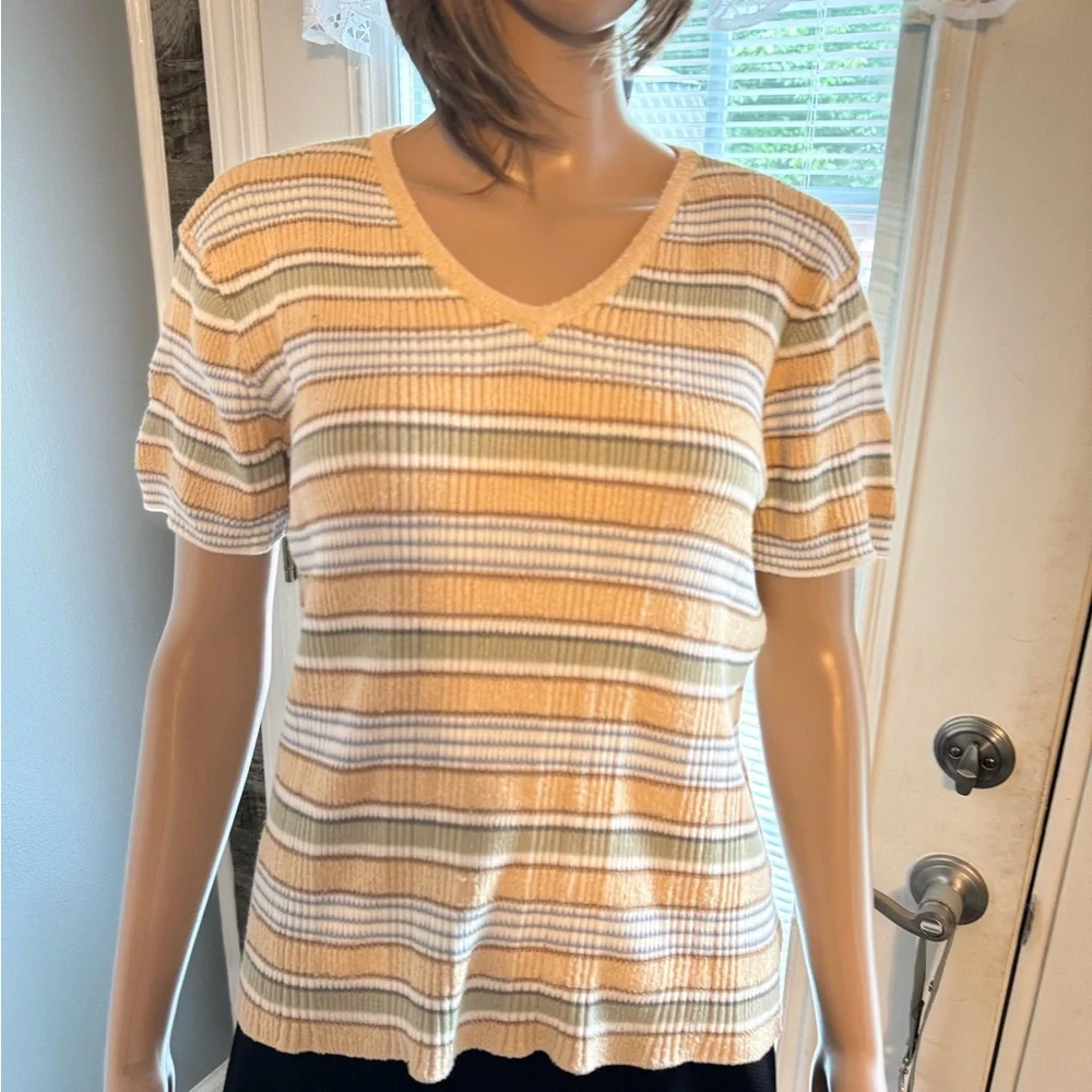 Vintage Liz‎ Claiborne Liz Sport Short Sleeve Sweater SZ MED